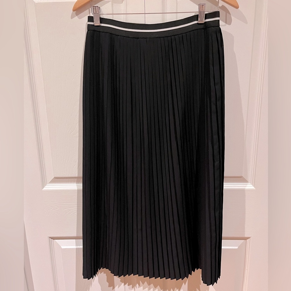 Sigrid Olsen Black Pleated Midi Skirt for Work